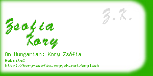 zsofia kory business card